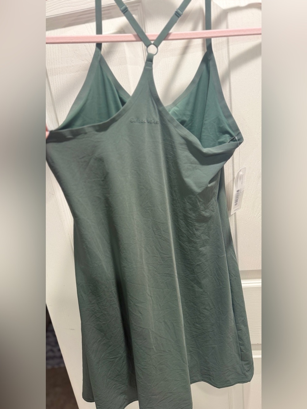 NWT Outdoor Voices Exercise Dress Medium Sage Green Built In Shorts Pockets - Picture 11 of 11